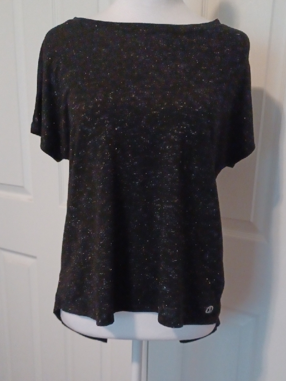 × Black Spalding Sparkle High-Low Tee Women's Size Small Petite